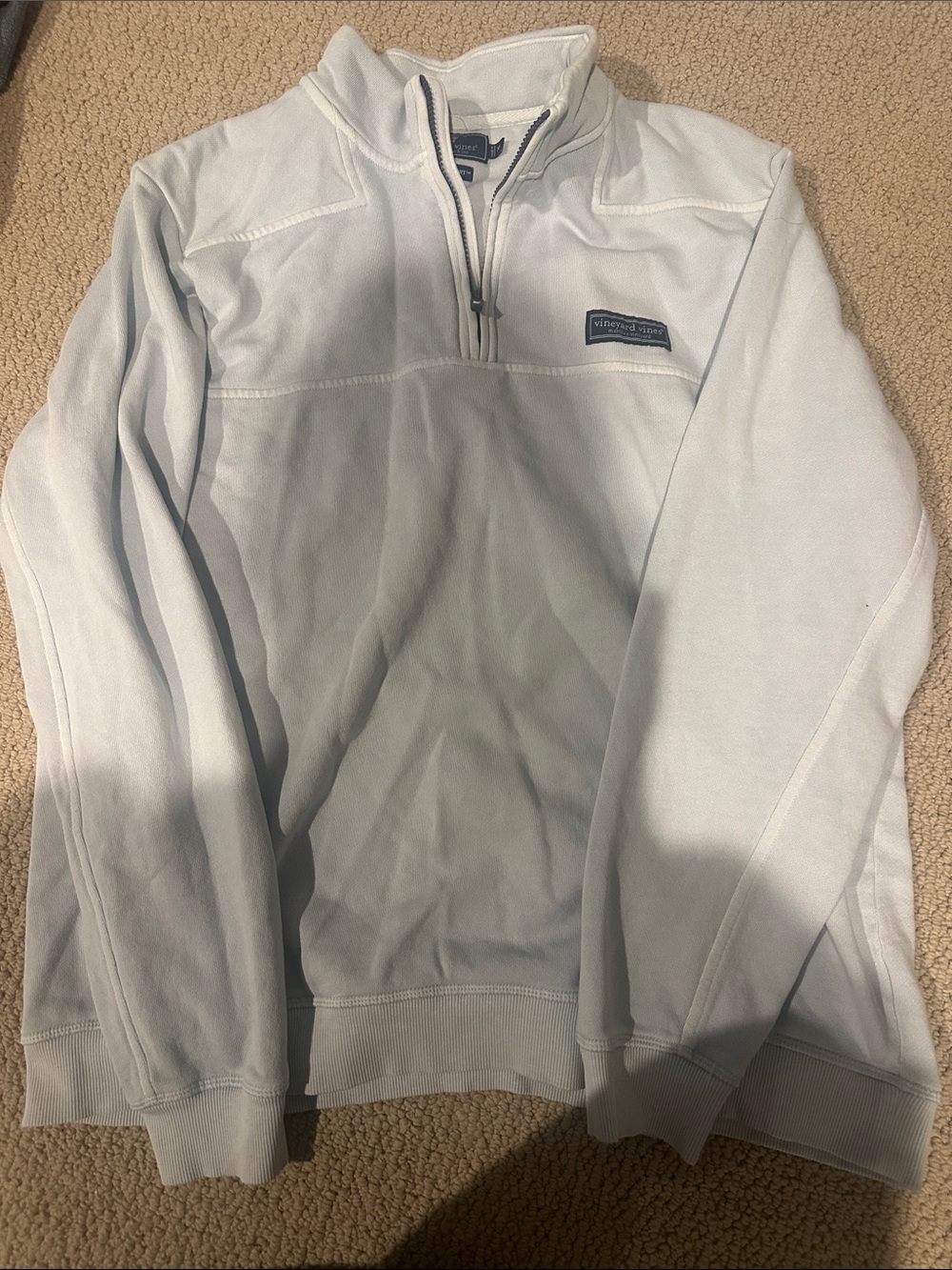 Vineyard Vines Men's Pale Blue Quarter-Zip Sweatshirt